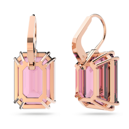 Resim Millenia damla küpeler, Sekizgen kesim, Pembe, Pembe altın rengi kaplama