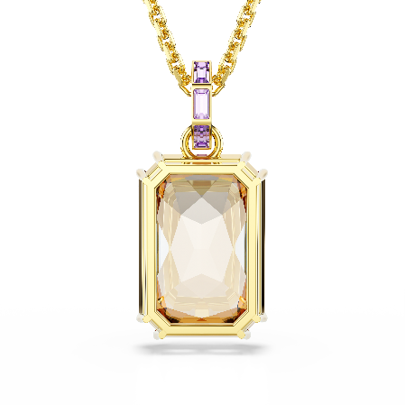 Resim Millenia Kolye, Sekizgen kesim, Caramel, Altın rengi kaplama