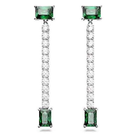 Resim Matrix damla küpeler, Karışık kesimler, Yeşil, Rodyum kaplama