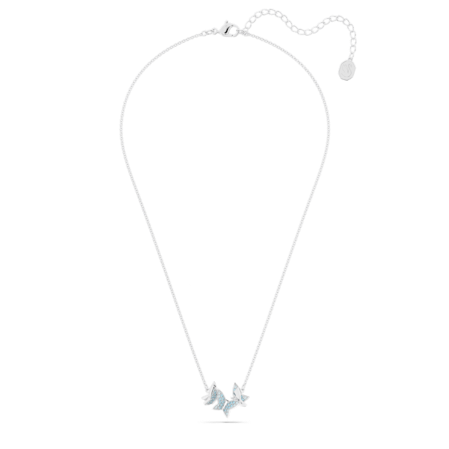 Resim Idyllia Lilia Kolye, Kelebek, Mavi, Rodyum kaplama