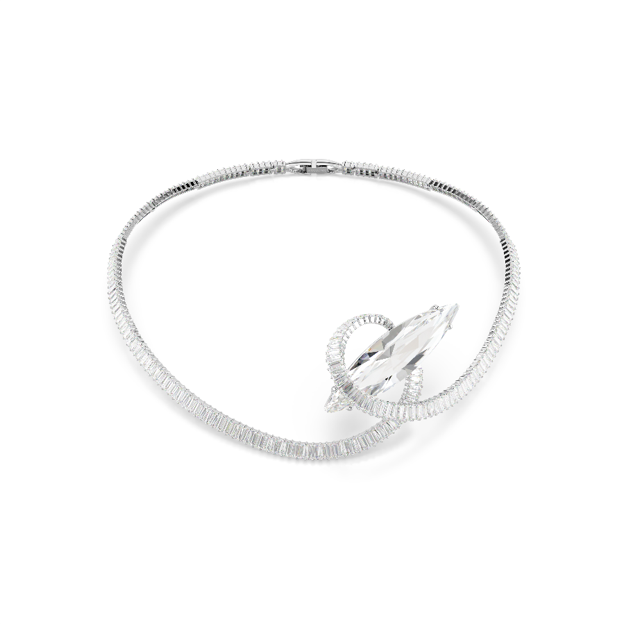 Resim Matrix Gerdanlık, Baget kesim, Beyaz, Rodyum kaplama