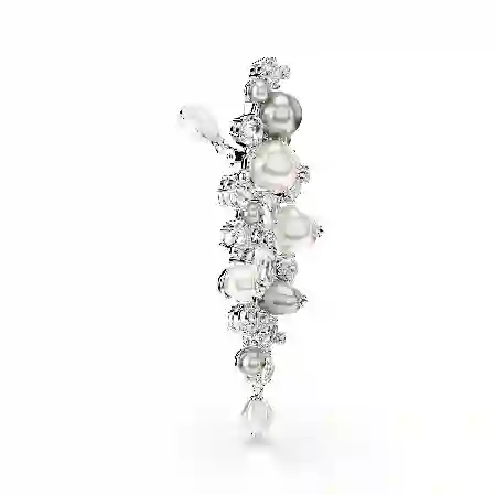 Resim Constella Küpeler, Kristal inci, Yuvarlak kesim, Beyaz, Rodyum kaplama