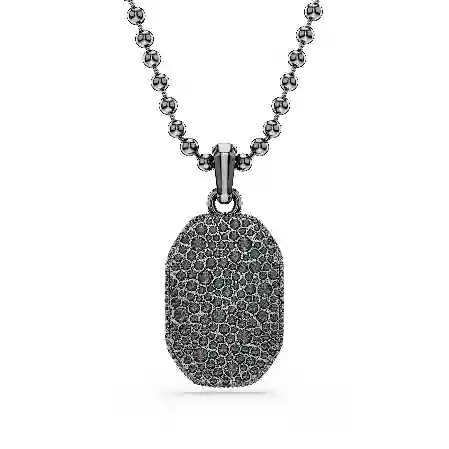 Resim Dextera Octagon Kolye, Sekizgen şekil, Yuvarlak kesim, Siyah, Rutenyum kaplama