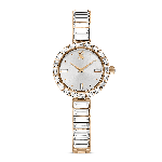 Resim Matrix Bangle Saat, İsviçre Üretimi, Kristal bileklik, Beyaz, Pembe altın rengi yüzey
