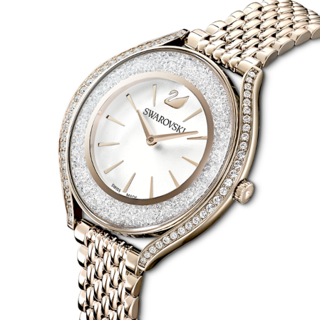 Resim Crystalline Aura Saat, İsviçre Üretimi, Metal bileklik, Altın Rengi, Şampanya altın rengi yüzey