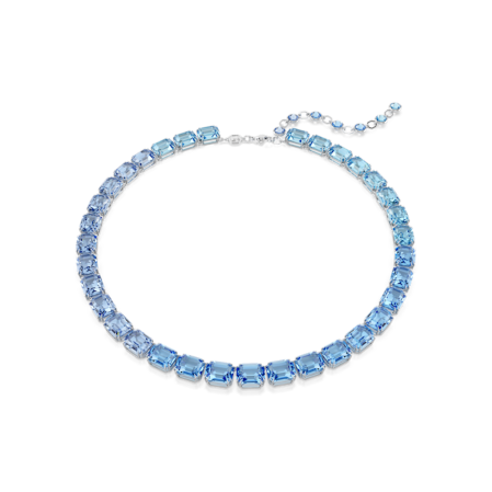 Resim Millenia Tennis kolye, Sekizgen kesim, Renk geçişli, Mavi, Rodyum kaplama