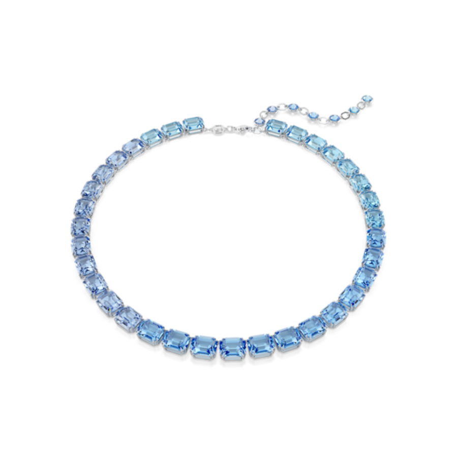 Resim Millenia Tennis kolye, Sekizgen kesim, Renk geçişli, Mavi, Rodyum kaplama