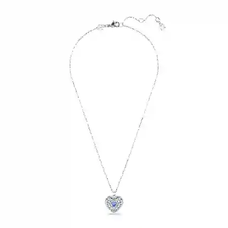 Resim Hyperbola Kolye, Kalp, Mavi, Rodyum kaplama