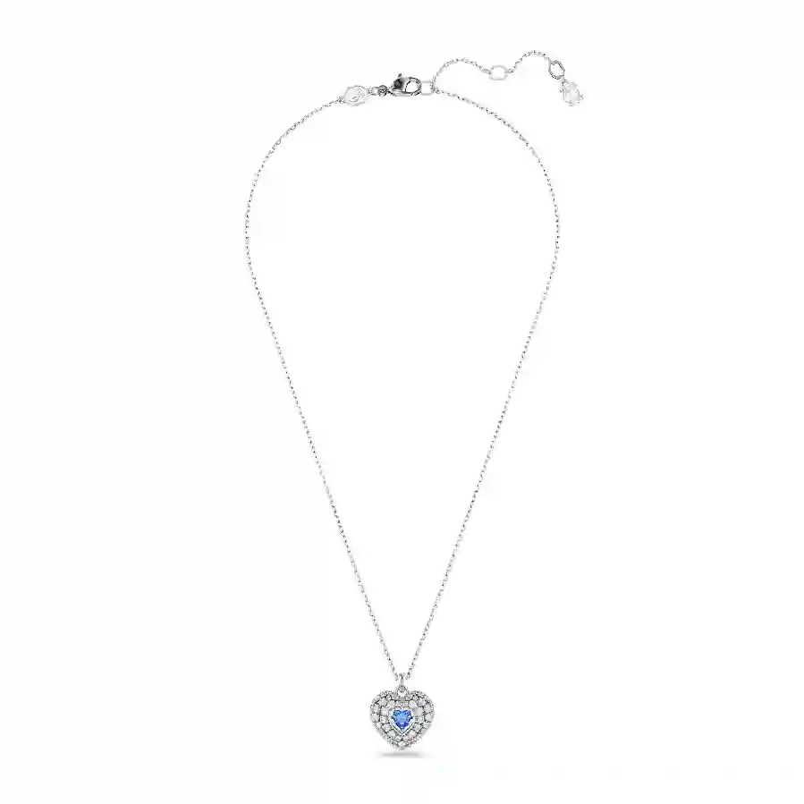 Resim Hyperbola Kolye, Kalp, Mavi, Rodyum kaplama