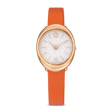 Resim Imber Saat, İsviçre Üretimi, Deri kayış, Turuncu, Pembe altın rengi yüzey