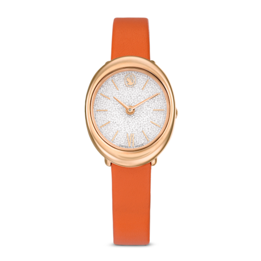 Resim Imber Saat, İsviçre Üretimi, Deri kayış, Turuncu, Pembe altın rengi yüzey
