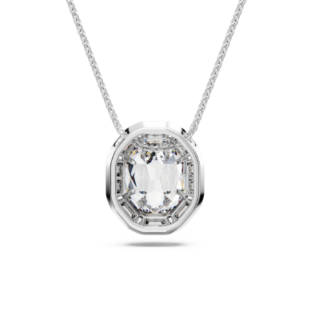 Resim Mesmera Kolye, Sekizgen kesim, Büyük, Beyaz, Rodyum kaplama