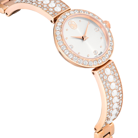 Resim Matrix Pearl Halka bileklik saat, İsviçre Üretimi, Kristal bileklik, Pembe altın rengi yüzey