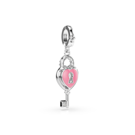 Resim Idyllia Charm, Karışık kesimler, Anahtarlı kalp, Beyaz, Rodyum kaplama
