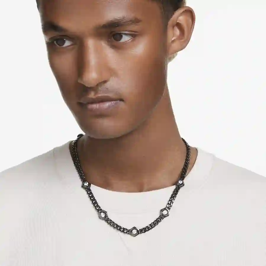 Resim Numina Kolye, Yuvarlak kesim, Beyaz, Rutenyum kaplama