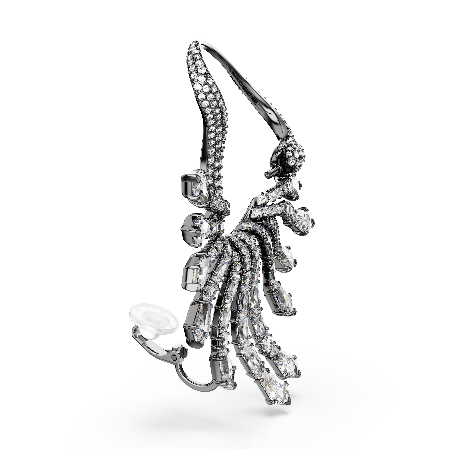 Resim The Vienna Collection Kelepçe Küpe, Kuğu, Beyaz, Rutenyum kaplama