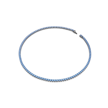 Resim Matrix Tennis kolye, Yuvarlak kesim, Mavi, Rutenyum kaplama