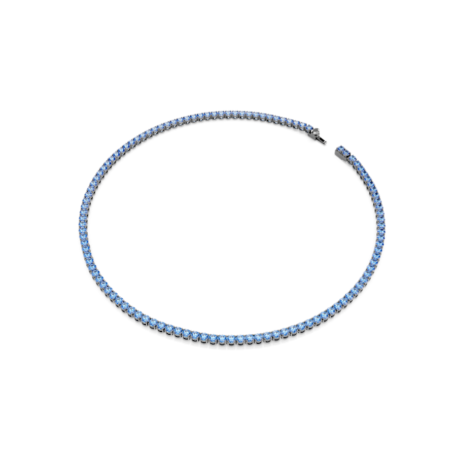 Resim Matrix Tennis kolye, Yuvarlak kesim, Mavi, Rutenyum kaplama