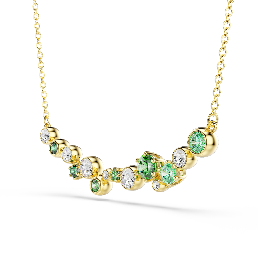 Resim Constella Kolye, Karışık kesimler, Yeşil, Altın rengi kaplama