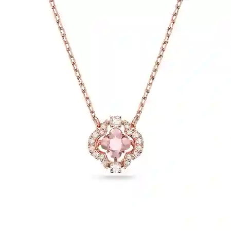 Resim Una Kolye, Yonca, Pembe, Pembe altın rengi kaplama