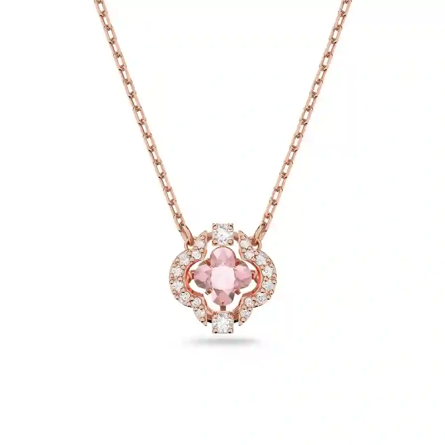 Resim Una Kolye, Yonca, Pembe, Pembe altın rengi kaplama