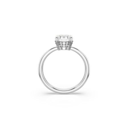 Resim Stilla Kokteyl Yüzüğü, Yuvarlak kesim, Beyaz, Gümüş renkli yüzey