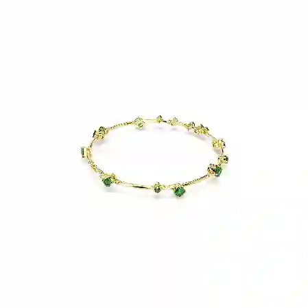 Resim Constella Bileklik, Karışık yuvarlak kesimler, Yeşil, Altın rengi kaplama