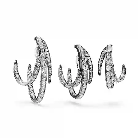 Resim The Vienna Collection Kulak Kelepçesi Seti (3), Tüy, Rutenyum kaplama