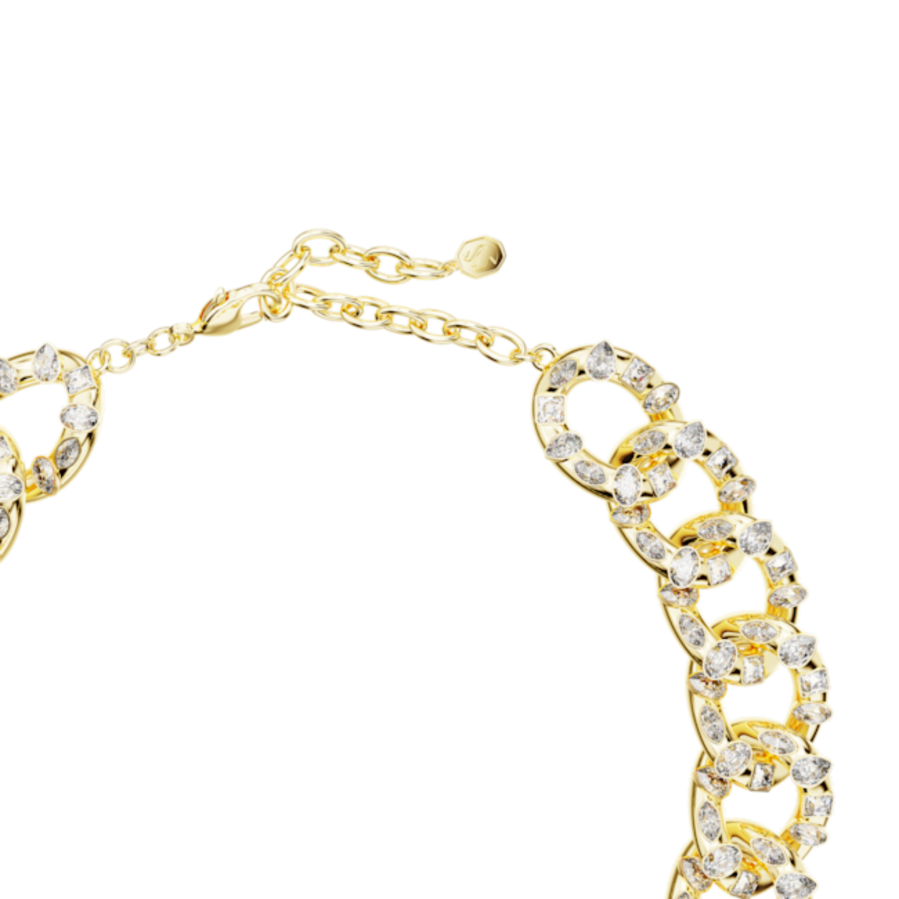 Resim Dextera Kolye, Çarpıcı, Karışık kesim, Büyük, Beyaz, Altın rengi kaplama