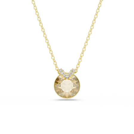 Resim Bella V Kolye, Yuvarlak kesim, Altın Rengi, Altın rengi kaplama