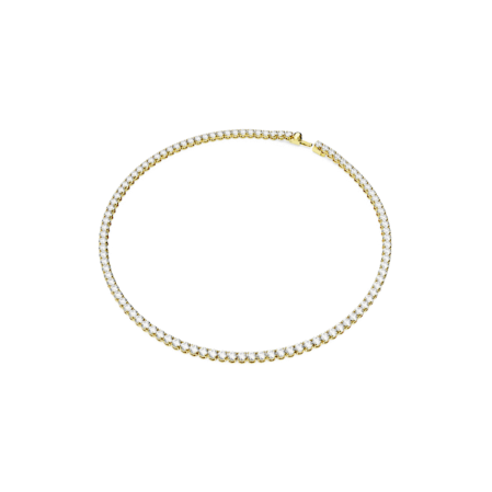 Resim Matrix Tennis Kolye, Yuvarlak kesim, Beyaz, Altın rengi kaplama