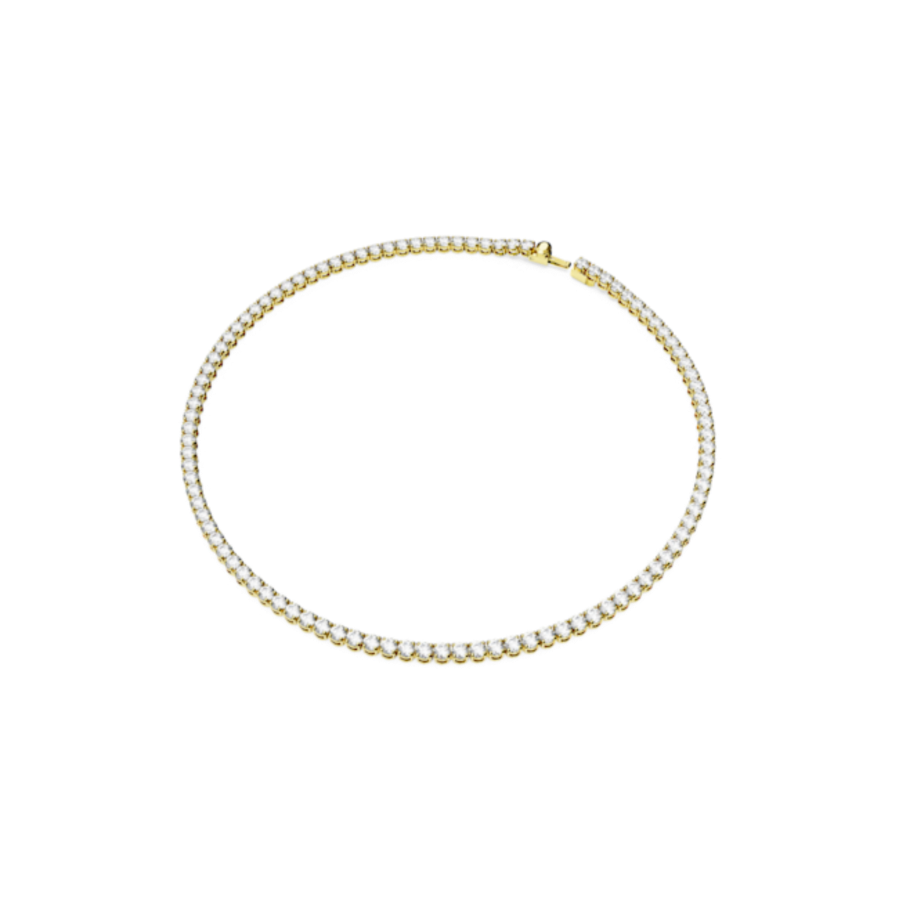 Resim Matrix Tennis Kolye, Yuvarlak kesim, Beyaz, Altın rengi kaplama