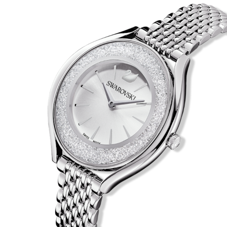 Resim Crystalline Aura Saat, İsviçre Üretimi, Metal bileklik, Gümüş Rengi, Paslanmaz çelik