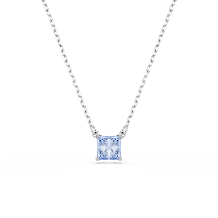 Resim Matrix Kolye, Kare kesim, Mavi, Rodyum kaplama