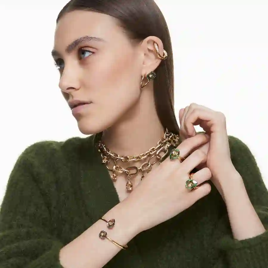 Resim Numina Bileklik, Karışık kesimler, Gri, Altın rengi kaplama