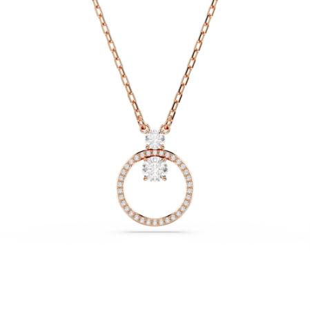 Resim Constella Kolye, Pavé, Yuvarlak kesim, Beyaz, Pembe altın rengi kaplama