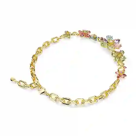 Resim Idyllia Kolye, Karışık kesimler, Çiçek, Çok renkli, Altın rengi kaplama