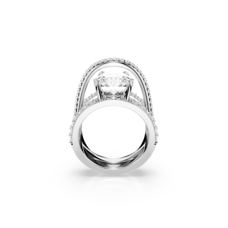 Resim Hyperbola Kokteyl Yüzüğü, Karışık kesimler, Beyaz, Rodyum kaplama