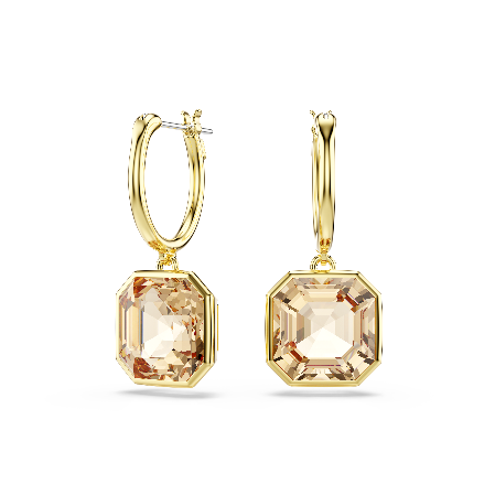 Resim Millenia damla küpeler, Kare kesim, Caramel, Altın rengi kaplama