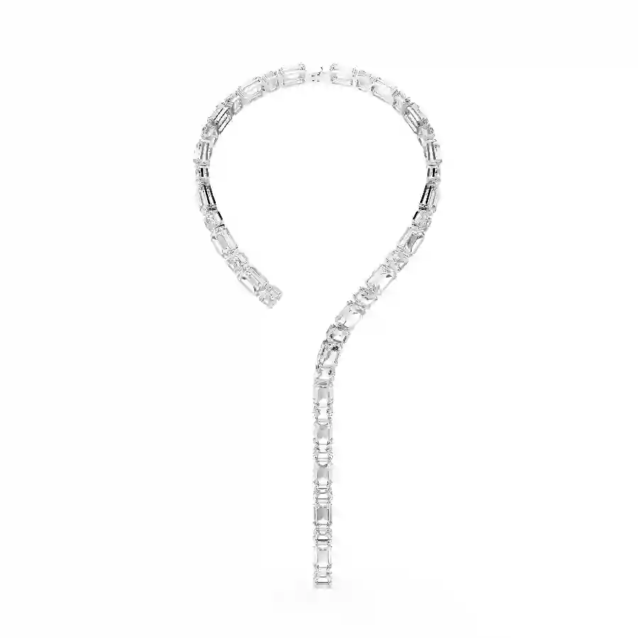 Resim Millenia Tennis kolye, Sekizgen kesim, Beyaz, Rodyum kaplama