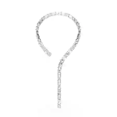 Resim Millenia Tennis kolye, Sekizgen kesim, Beyaz, Rodyum kaplama