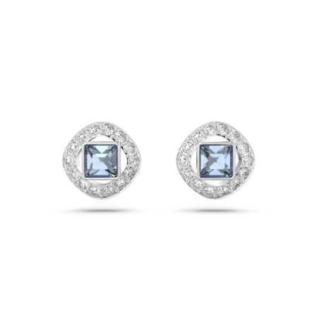 Resim Una Angelic düğme Küpeler, Kare kesim, Mavi, Rodyum kaplama