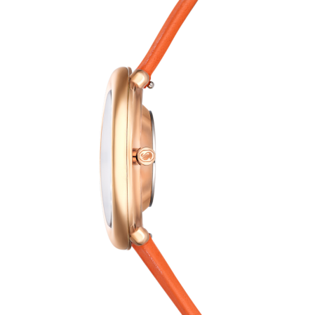 Resim Imber Saat, İsviçre Üretimi, Deri kayış, Turuncu, Pembe altın rengi yüzey