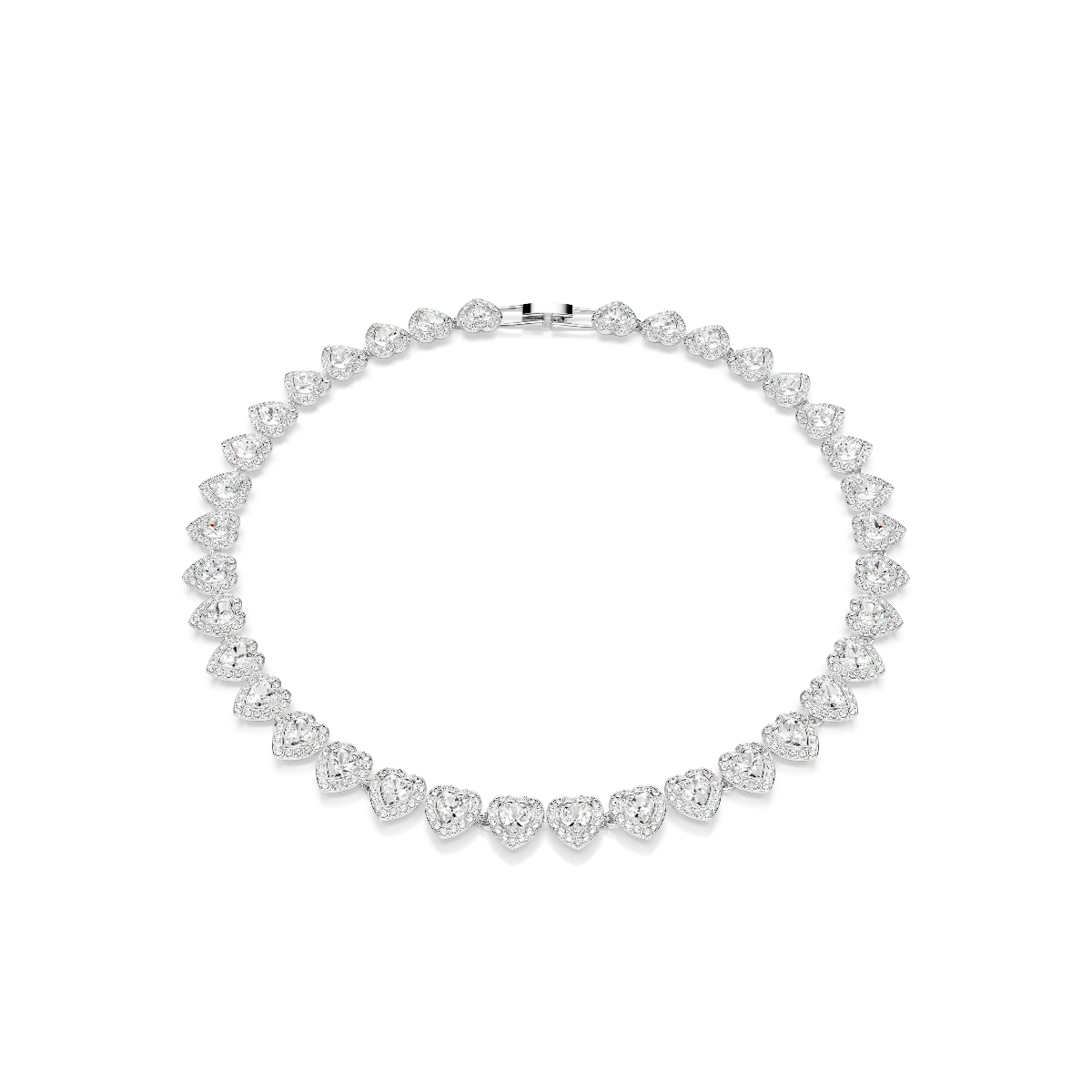 Resim Ariana Grande x Swarovski Tennis kolye, Karışık kesimler, Kalp, Beyaz, Rodyum kaplama