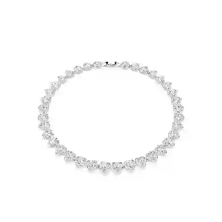 Resim Ariana Grande x Swarovski Tennis kolye, Karışık kesimler, Kalp, Beyaz, Rodyum kaplama