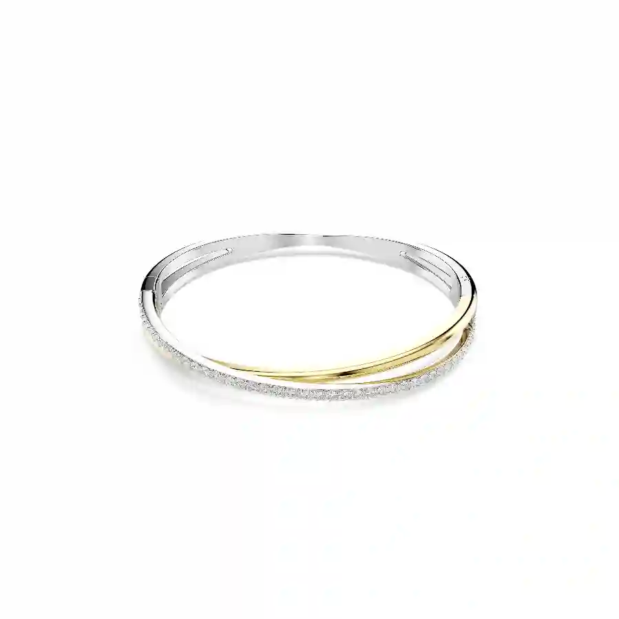 Resim Hyperbola Bileklik, Yuvarlak kesim, Beyaz, Karışık metal yüzey