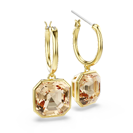 Resim Millenia damla küpeler, Kare kesim, Caramel, Altın rengi kaplama