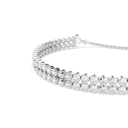 Resim Subtle Tennis bileklik, Yuvarlak kesim, Beyaz, Rodyum kaplama