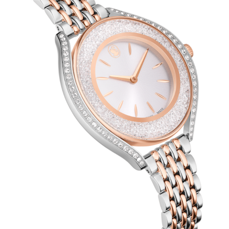 Resim Crystalline aura Saat, İsviçre Üretimi, Metal bileklik, Rose Altın tonu, Karışık metal yüzey