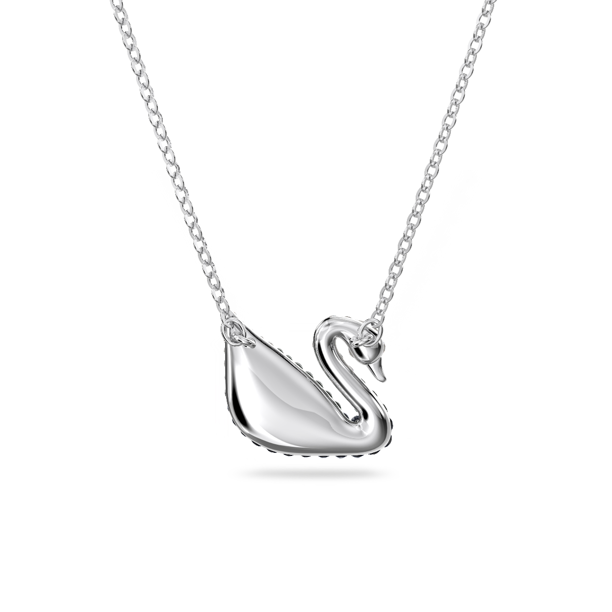 Resim Swan Kolye, Kuğu, Gri, Rodyum kaplama